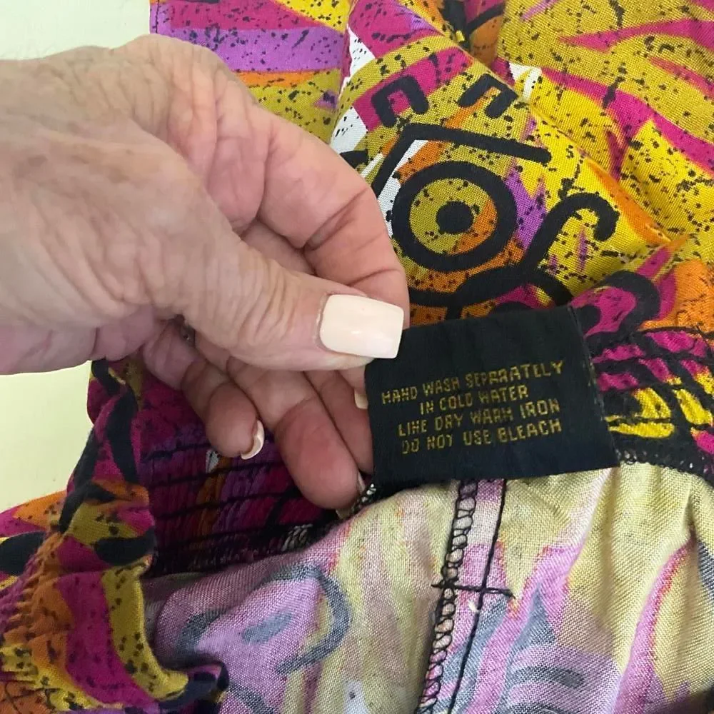 Vintage 90s Happy Legs Women's Small Multicolored Retro Psychedelic Pants - Picture 8 of 9